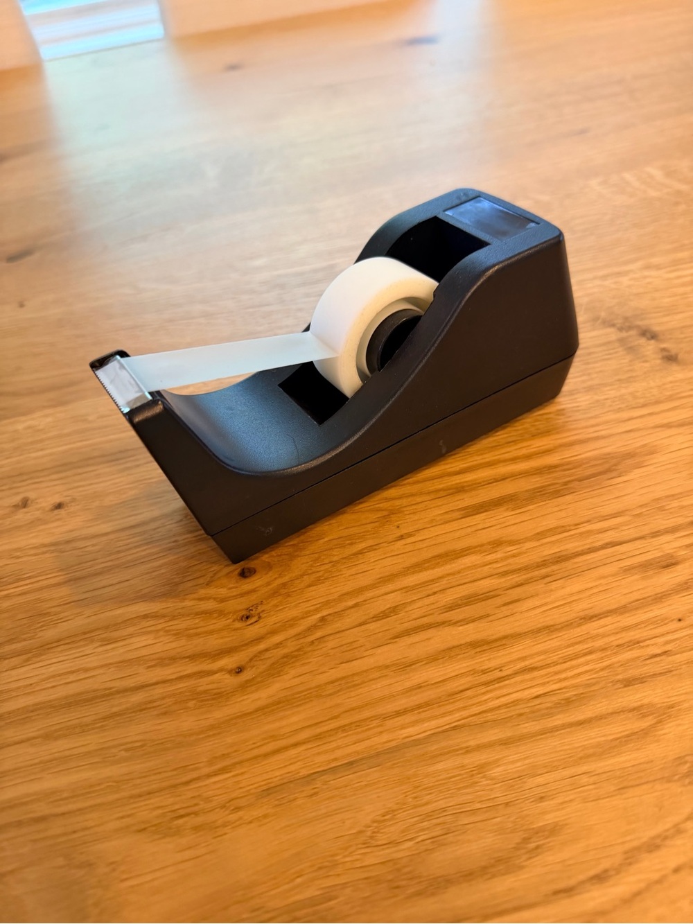 Black Desktop Tape Dispenser with White Roll of tape - Picture 1 of 5